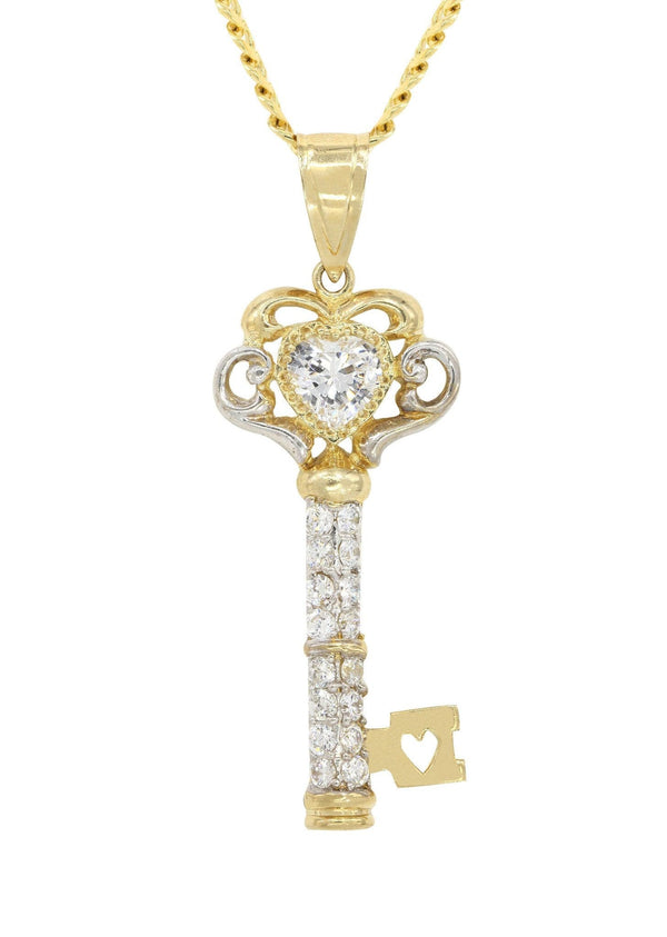 10K Yellow Gold Key Necklace | Appx. 25.7 Grams
