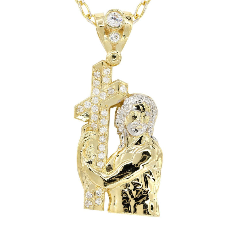 10K Yellow Gold Fancy Link  Jesus Piece Chain | Appx. 14.6 Grams