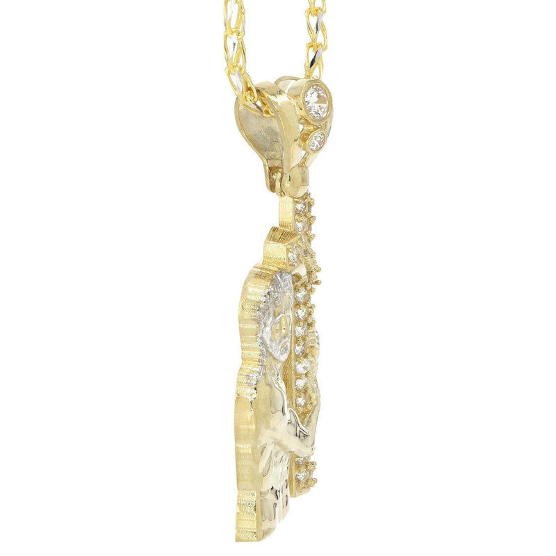 10K Yellow Gold Fancy Link  Jesus Piece Chain | Appx. 14.6 Grams