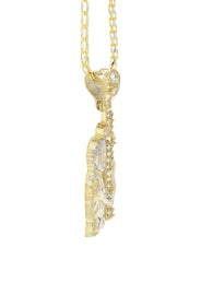 10K Yellow Gold Fancy Link  Jesus Piece Chain | Appx. 14.6 Grams