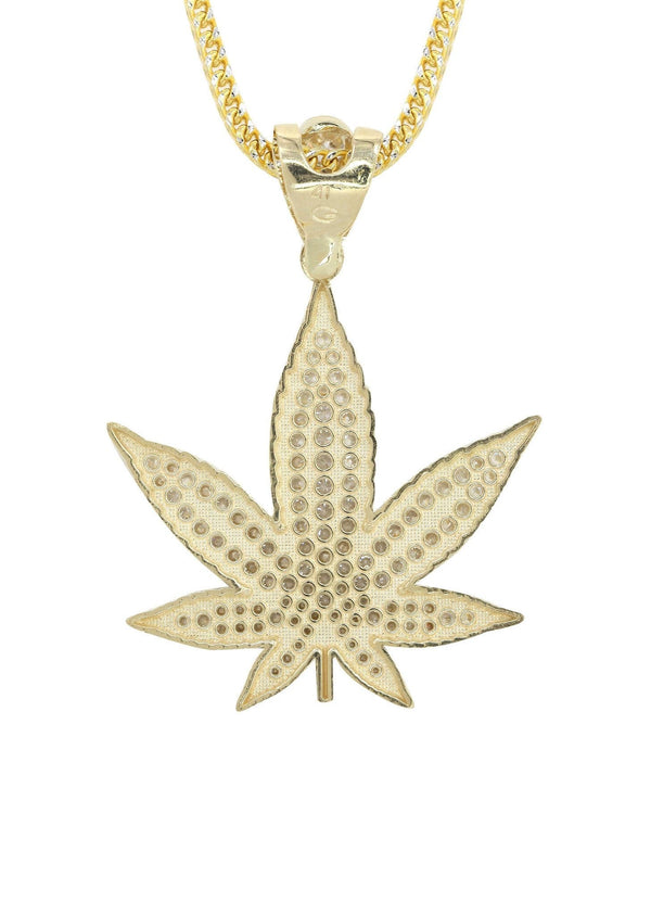 10K Yellow Gold Weed Necklace | Appx. 14.6 Grams