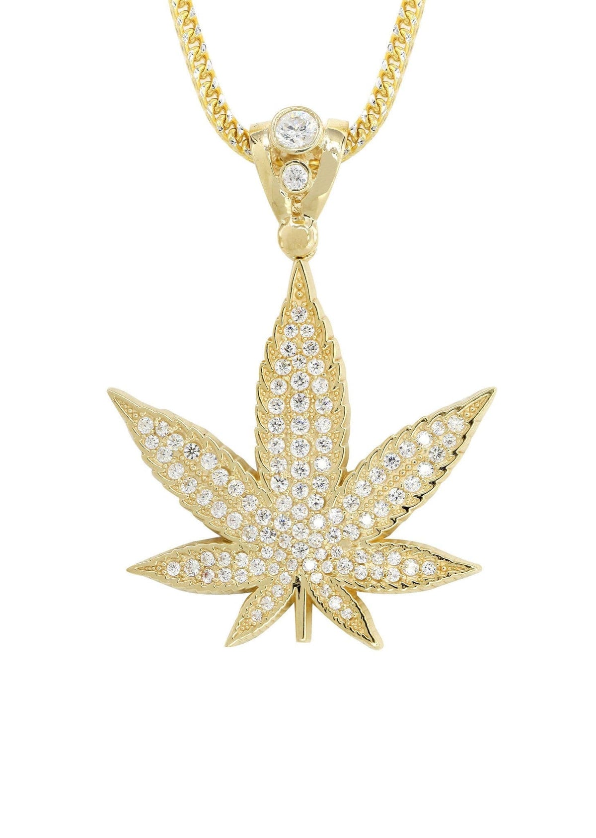 10K Yellow Gold Weed Necklace | Appx. 14.6 Grams