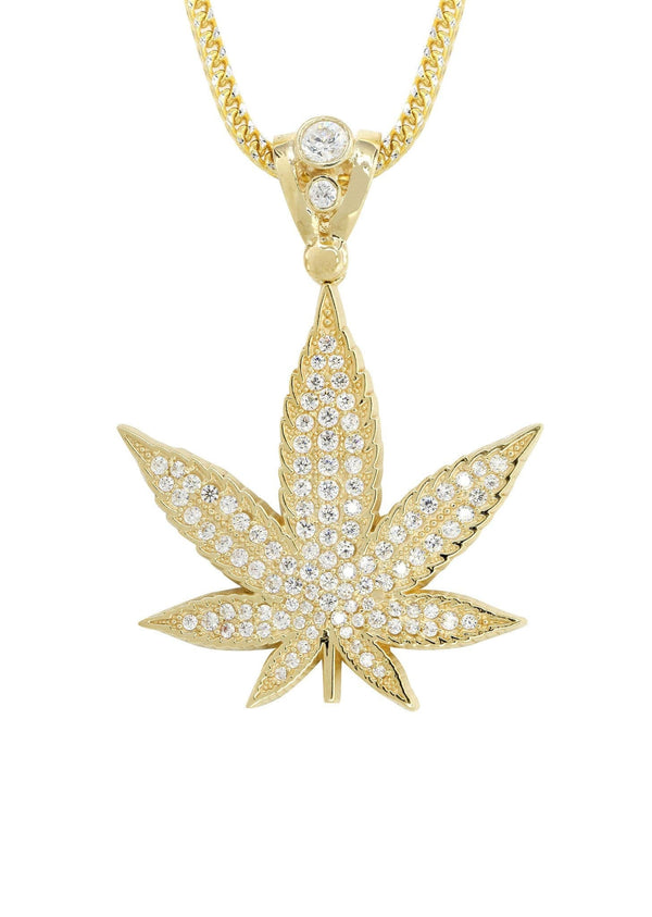 10K Yellow Gold Weed Necklace | Appx. 14.6 Grams