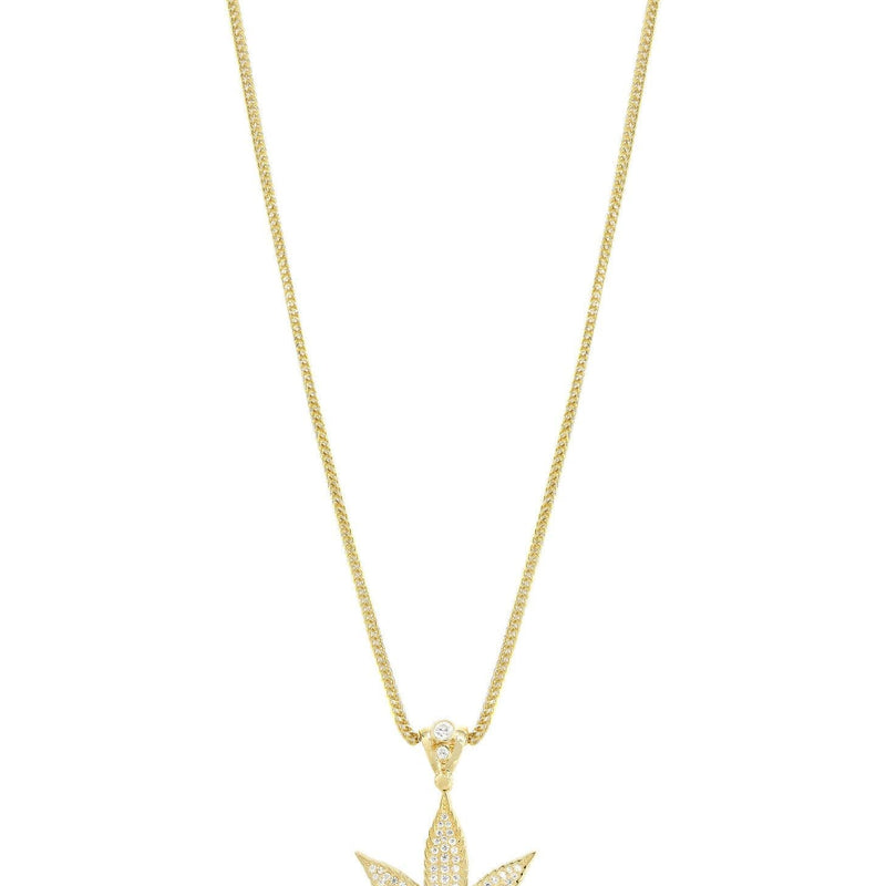 10K Yellow Gold Weed Necklace | Appx. 14.6 Grams