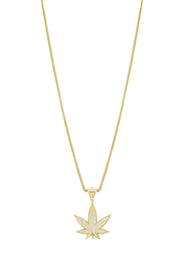 10K Yellow Gold Weed Necklace | Appx. 14.6 Grams