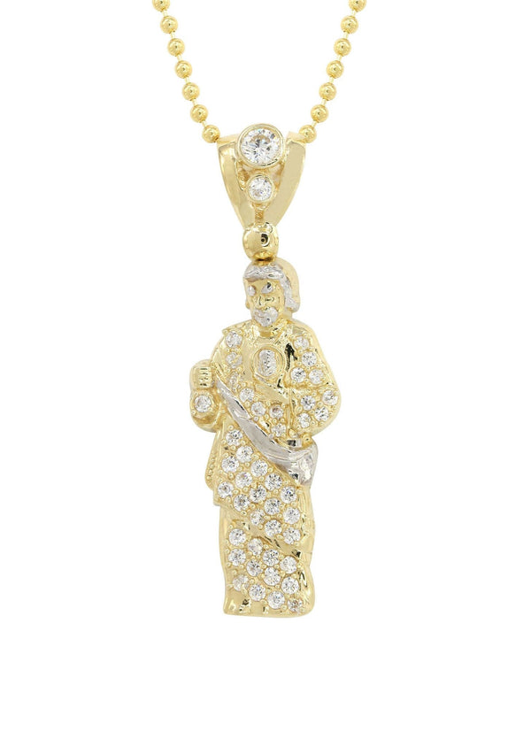 10K Yellow Gold Dog Tag  Jesus Piece  | Appx. 10.8 Grams