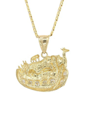10K Yellow Gold Pave   Rain Deer Necklace | Appx. 10.9 Grams
