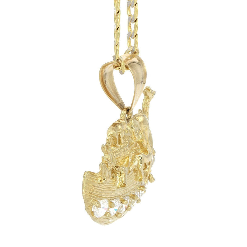 10K Yellow Gold Pave   Rain Deer Necklace | Appx. 10.9 Grams