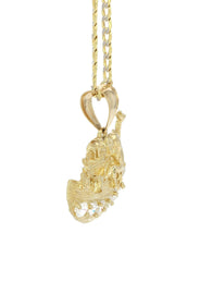 10K Yellow Gold Pave   Rain Deer Necklace | Appx. 10.9 Grams