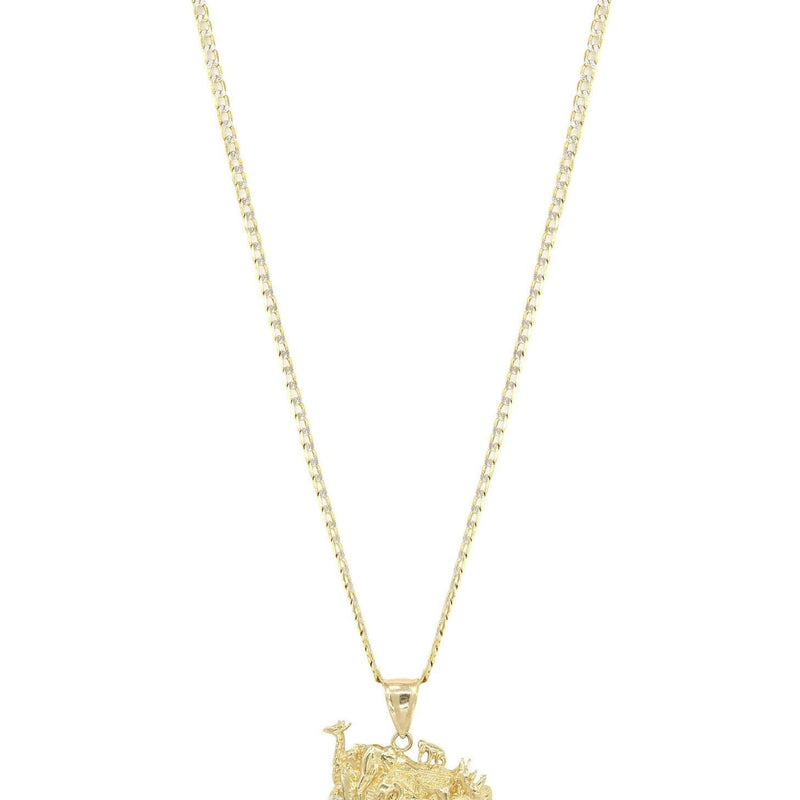 10K Yellow Gold Pave   Rain Deer Necklace | Appx. 10.9 Grams