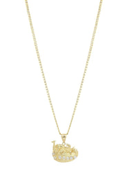 10K Yellow Gold Pave   Rain Deer Necklace | Appx. 10.9 Grams