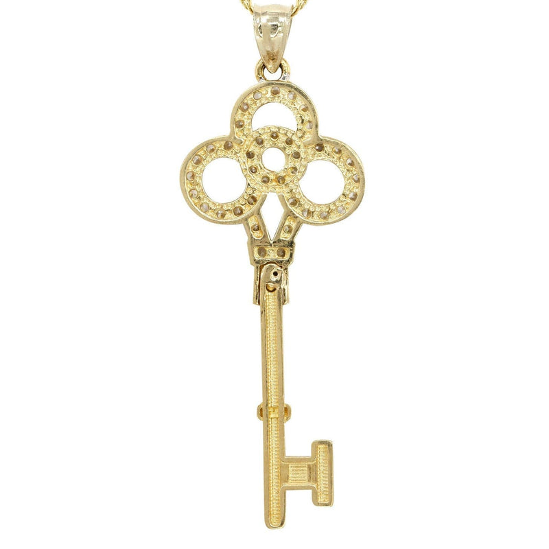 10K Yellow Gold Fancy Link  Key Necklace | Appx. 5.2 Grams