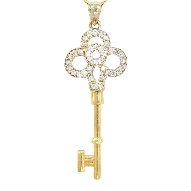 10K Yellow Gold Fancy Link  Key Necklace | Appx. 5.2 Grams