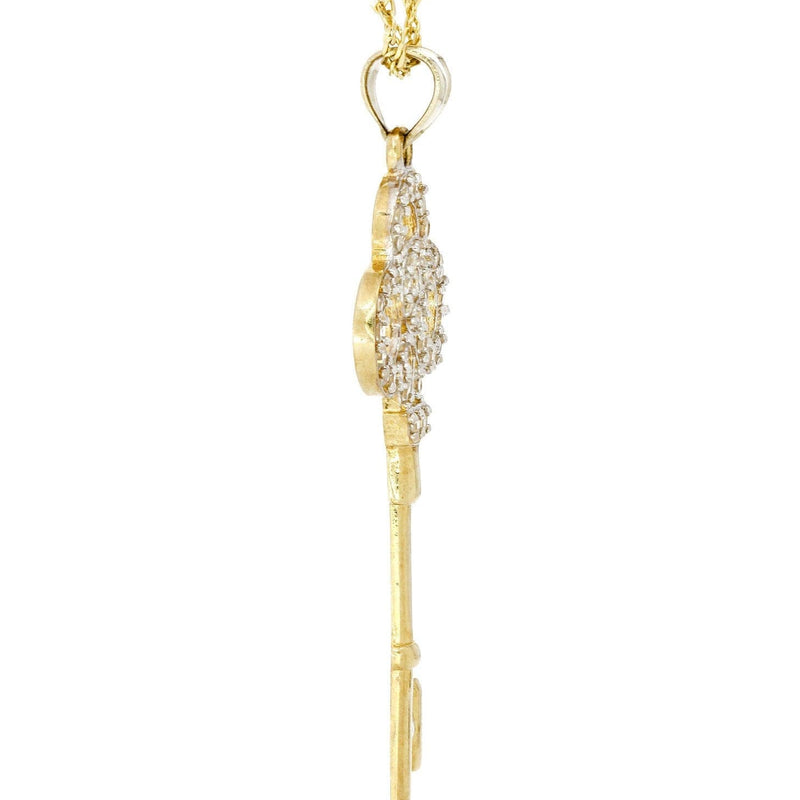 10K Yellow Gold Fancy Link  Key Necklace | Appx. 5.2 Grams