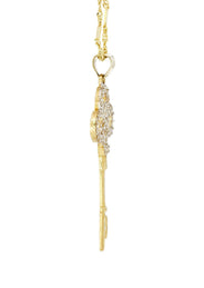 10K Yellow Gold Fancy Link  Key Necklace | Appx. 5.2 Grams