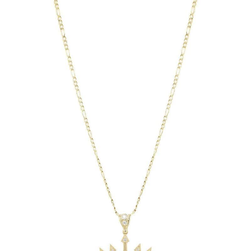 10K Yellow Gold Figaro  Crown Necklace | Appx. 8.2 Grams