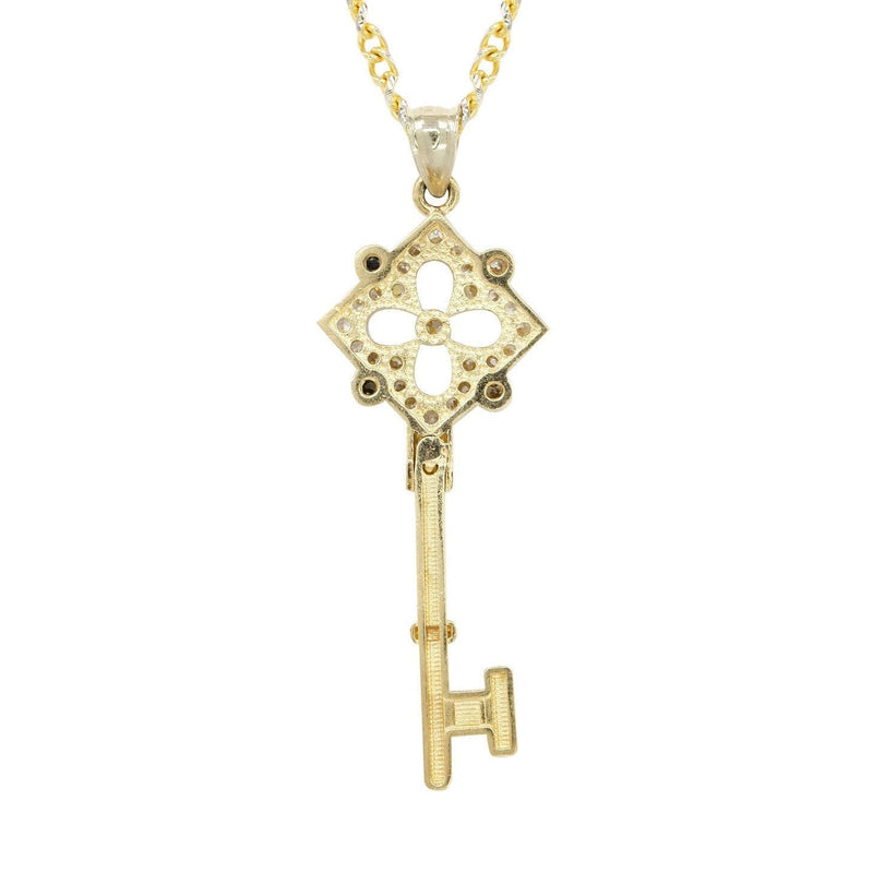 10K Yellow Gold Fancy Link  Key Necklace | Appx. 9.3 Gram