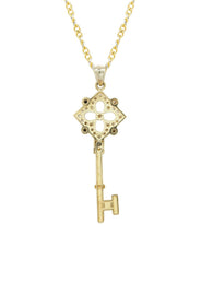 10K Yellow Gold Fancy Link  Key Necklace | Appx. 9.3 Gram