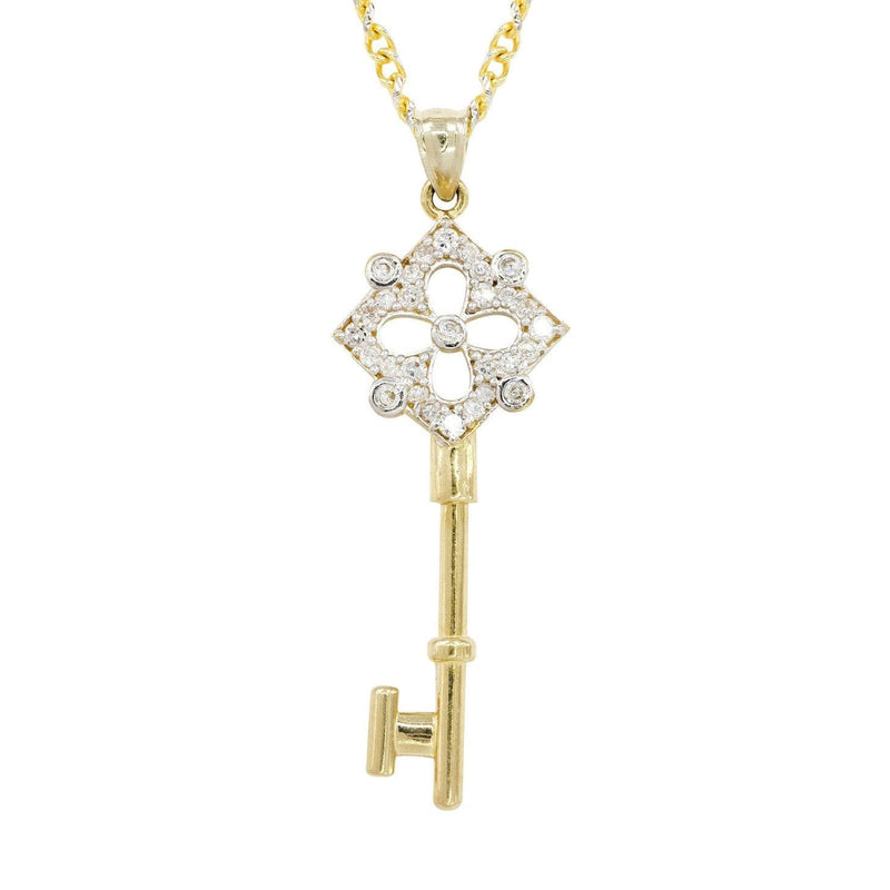 10K Yellow Gold Fancy Link  Key Necklace | Appx. 9.3 Gram