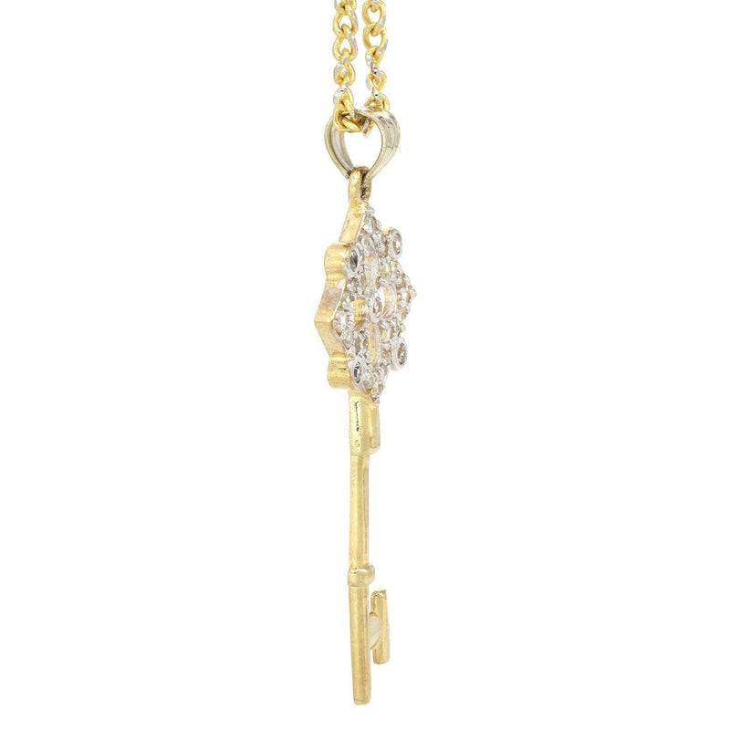10K Yellow Gold Fancy Link  Key Necklace | Appx. 9.3 Gram