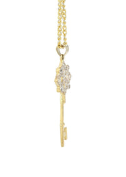10K Yellow Gold Fancy Link  Key Necklace | Appx. 9.3 Gram