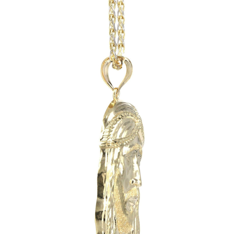 10K Yellow Gold Fancy Link  Jesus Piece Chain | Appx. 15.2 Grams