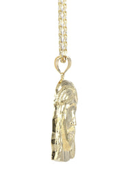 10K Yellow Gold Fancy Link  Jesus Piece Chain | Appx. 15.2 Grams