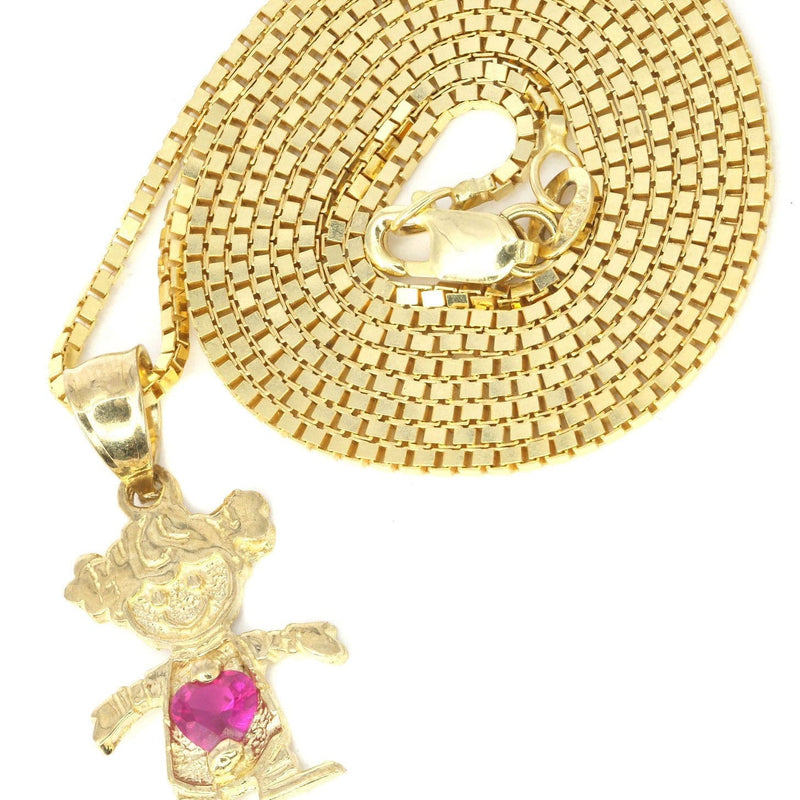 10K Yellow Gold Box  Children Necklace | Appx. 5.2 Grams