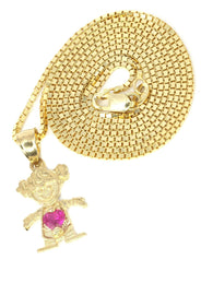10K Yellow Gold Box  Children Necklace | Appx. 5.2 Grams