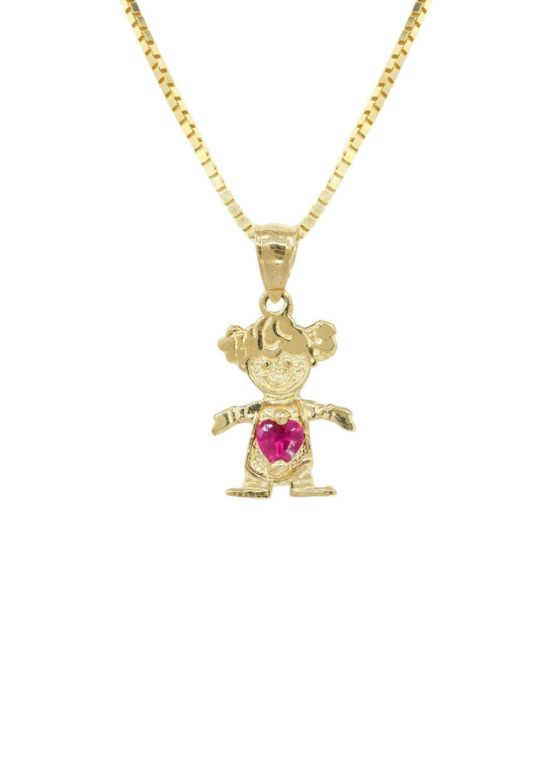 10K Yellow Gold Box  Children Necklace | Appx. 5.2 Grams