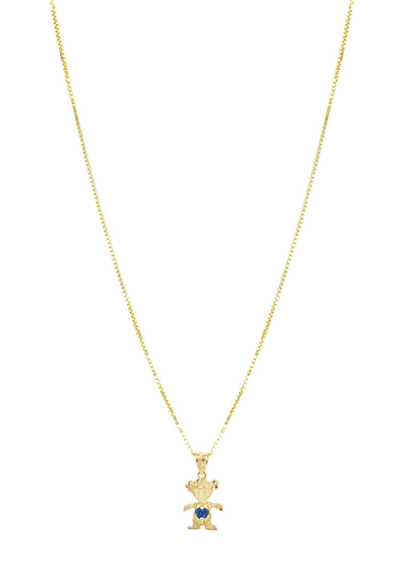 10K Yellow Gold Fancy Link  Children Necklace | Appx. 5.8 Grams