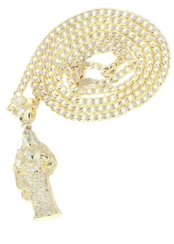10K Yellow Gold Pave Jesus Piece | Appx. 9.8 Grams