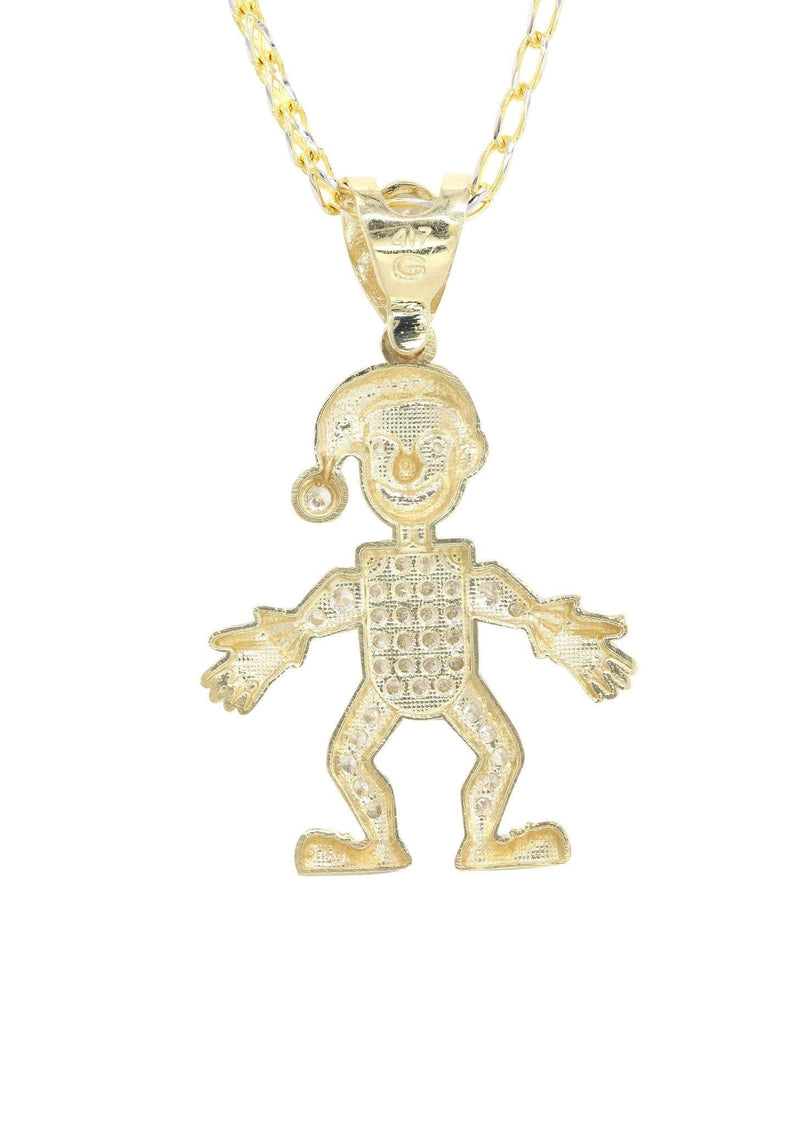 10K Yellow Gold Fancy Link  Children Necklace | Appx. 12.8 Grams