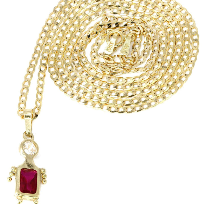 10K Yellow Gold Necklace & Cz Children Necklace | Appx. 5.8 Grams