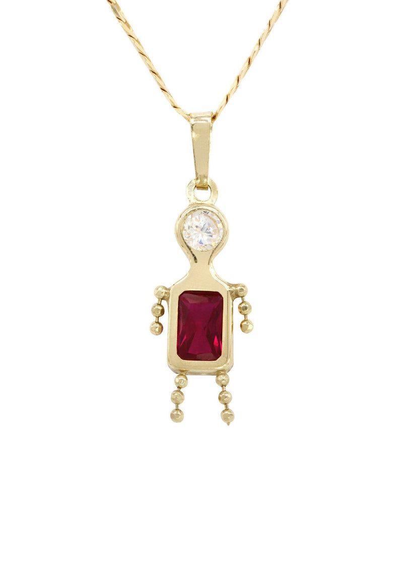 10K Yellow Gold Necklace & Cz Children Necklace | Appx. 5.8 Grams