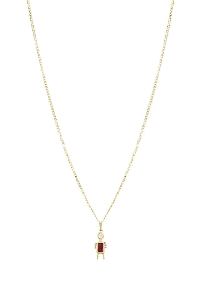 10K Yellow Gold Necklace & Cz Children Necklace | Appx. 5.8 Grams