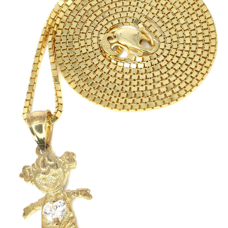10K Yellow Gold Box  Children Necklace | Appx. 7.8 Grams