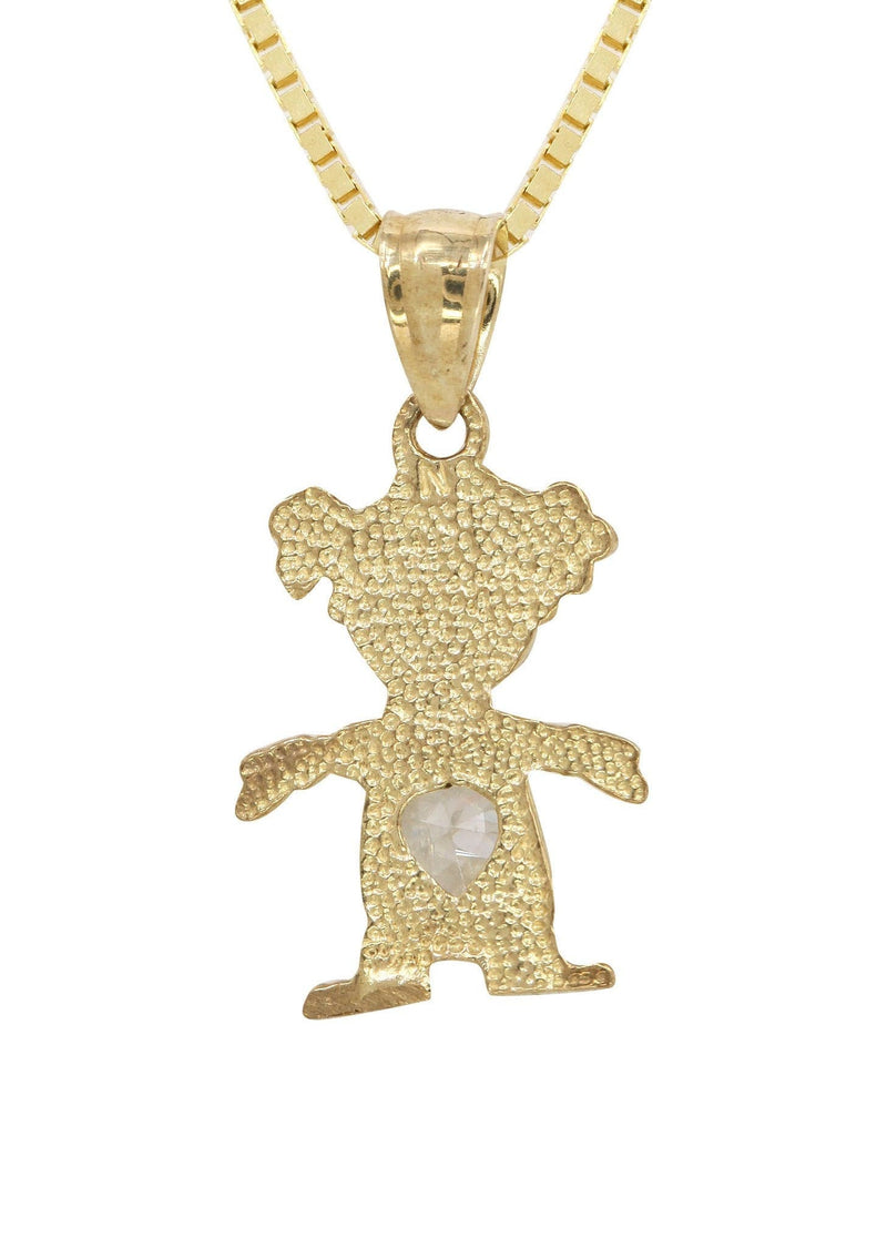 10K Yellow Gold Box  Children Necklace | Appx. 7.8 Grams