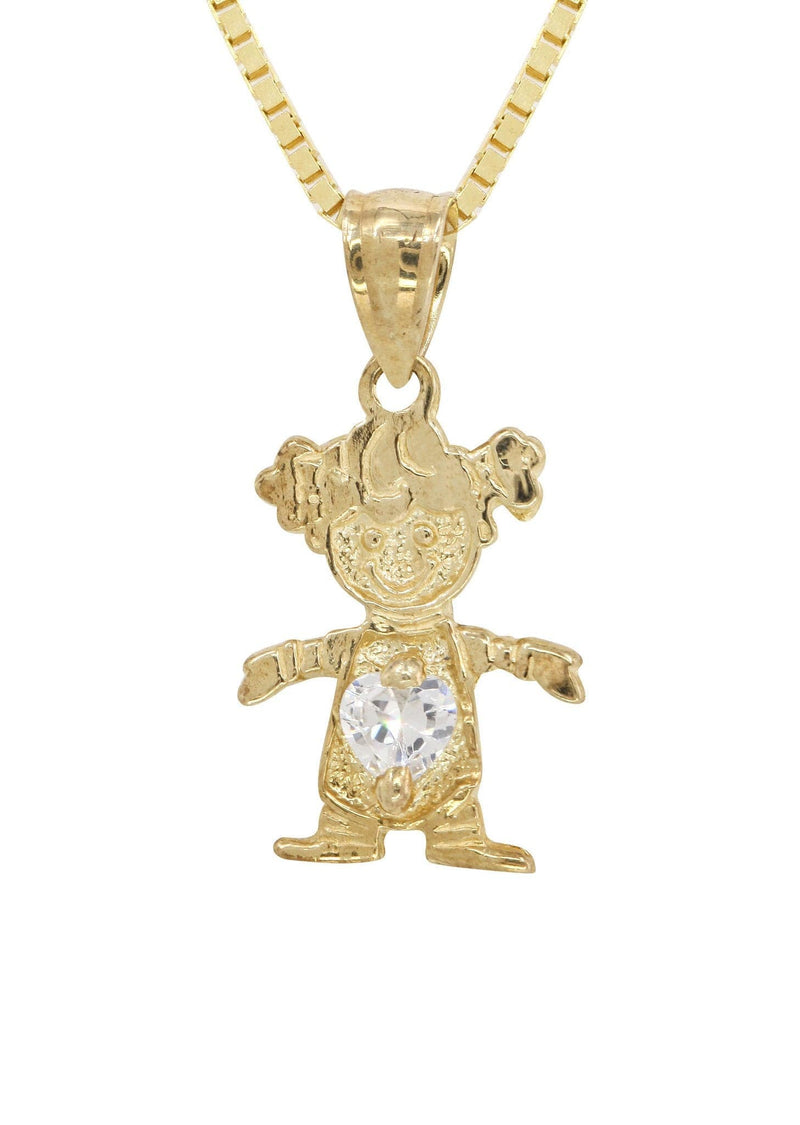 10K Yellow Gold Box  Children Necklace | Appx. 7.8 Grams