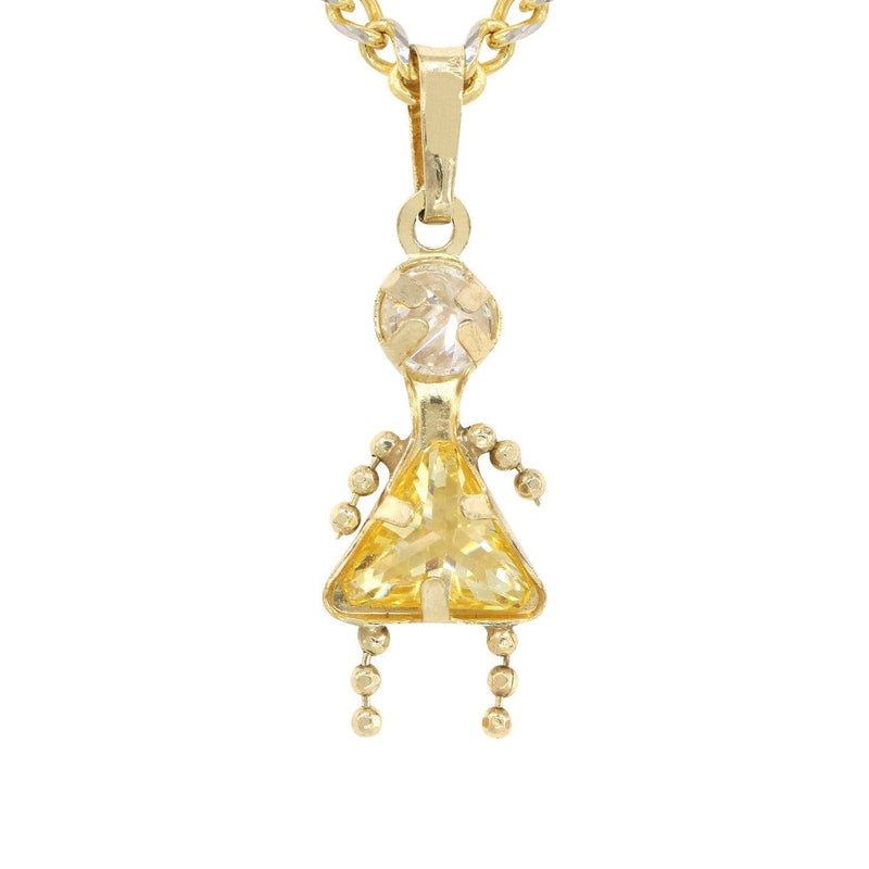 10K Yellow Gold Fancy Link  Children Necklace | Appx. 7.8 Grams