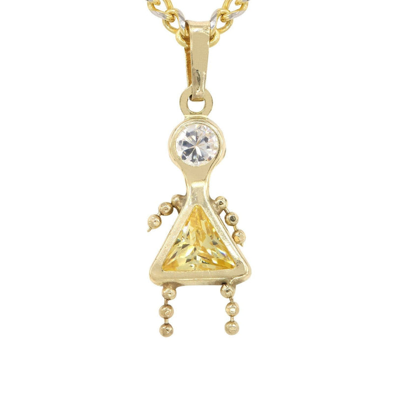 10K Yellow Gold Fancy Link  Children Necklace | Appx. 7.8 Grams
