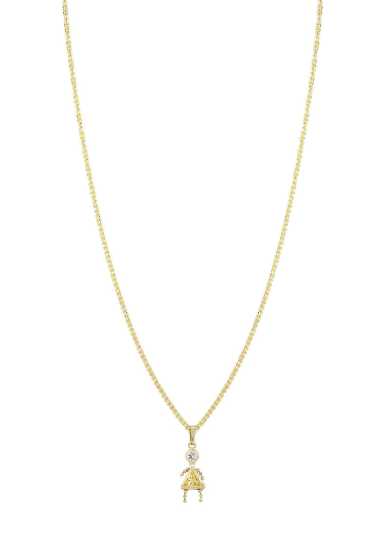 10K Yellow Gold Fancy Link  Children Necklace | Appx. 7.8 Grams