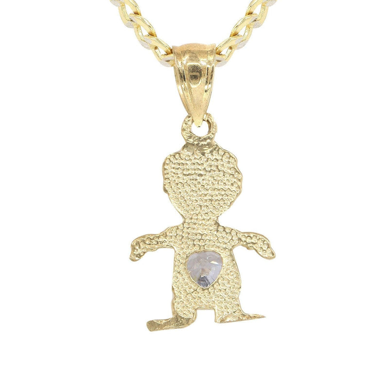 10K Yellow Gold Pave Children Necklace | Appx. 7.4 Grams