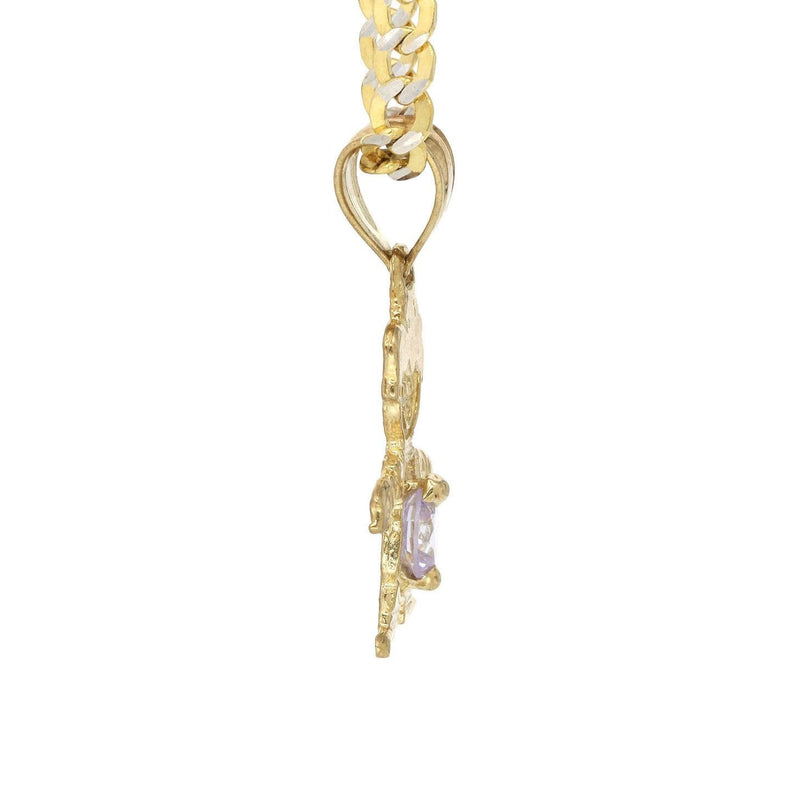 10K Yellow Gold Pave Children Necklace | Appx. 7.4 Grams