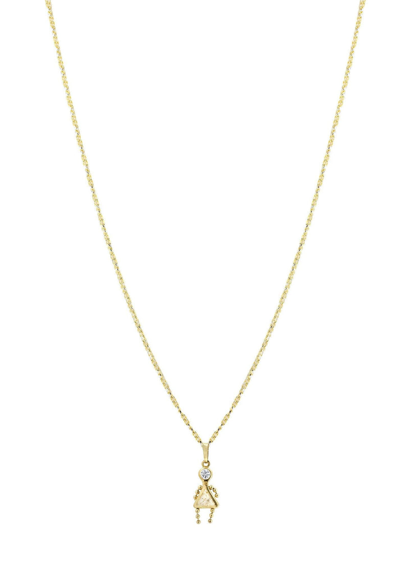 10K Yellow Gold Fancy Link  Children Necklace | Appx. 5.3 Grams