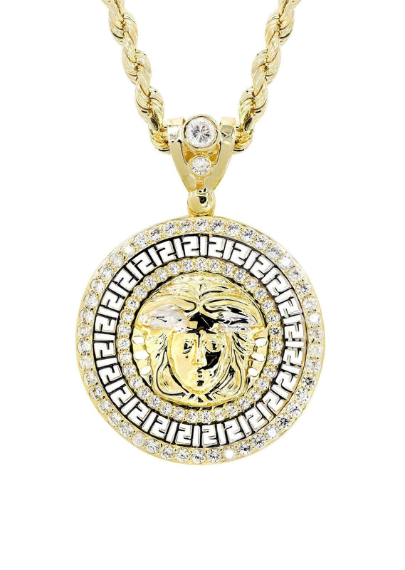 10K Yellow Gold Medusa Style Necklace | Appx. 15.7 Grams