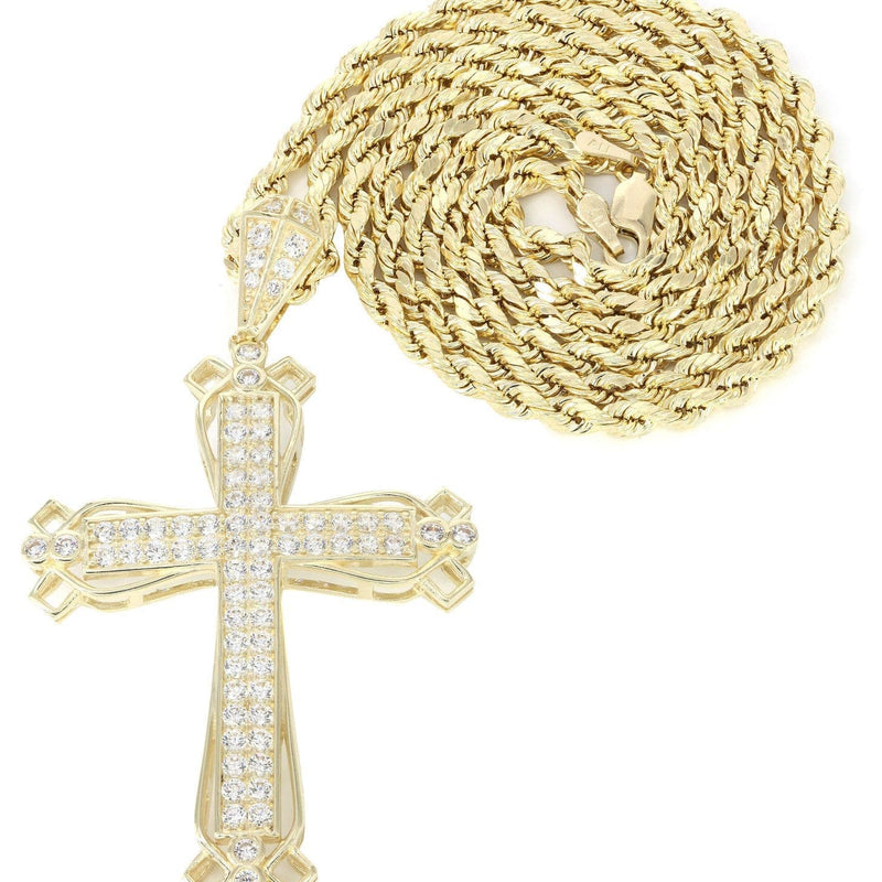 10K Yellow Gold Cross Necklace | Appx. 14.3 Grams