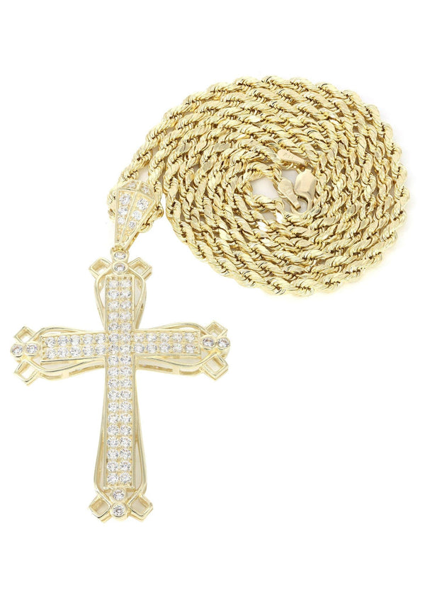10K Yellow Gold Cross Necklace | Appx. 14.3 Grams