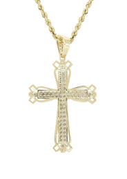 10K Yellow Gold Cross Necklace | Appx. 14.3 Grams