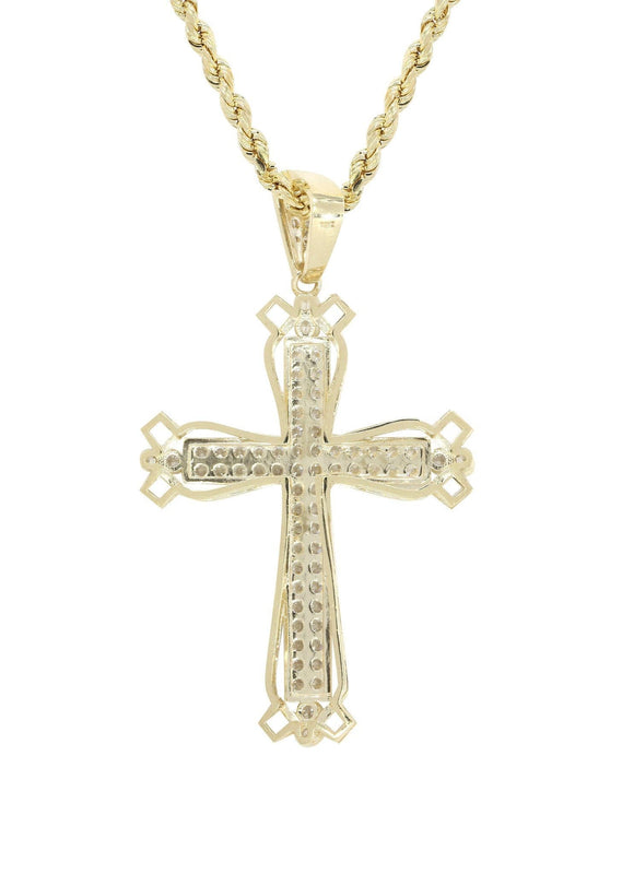 10K Yellow Gold Cross Necklace | Appx. 14.3 Grams